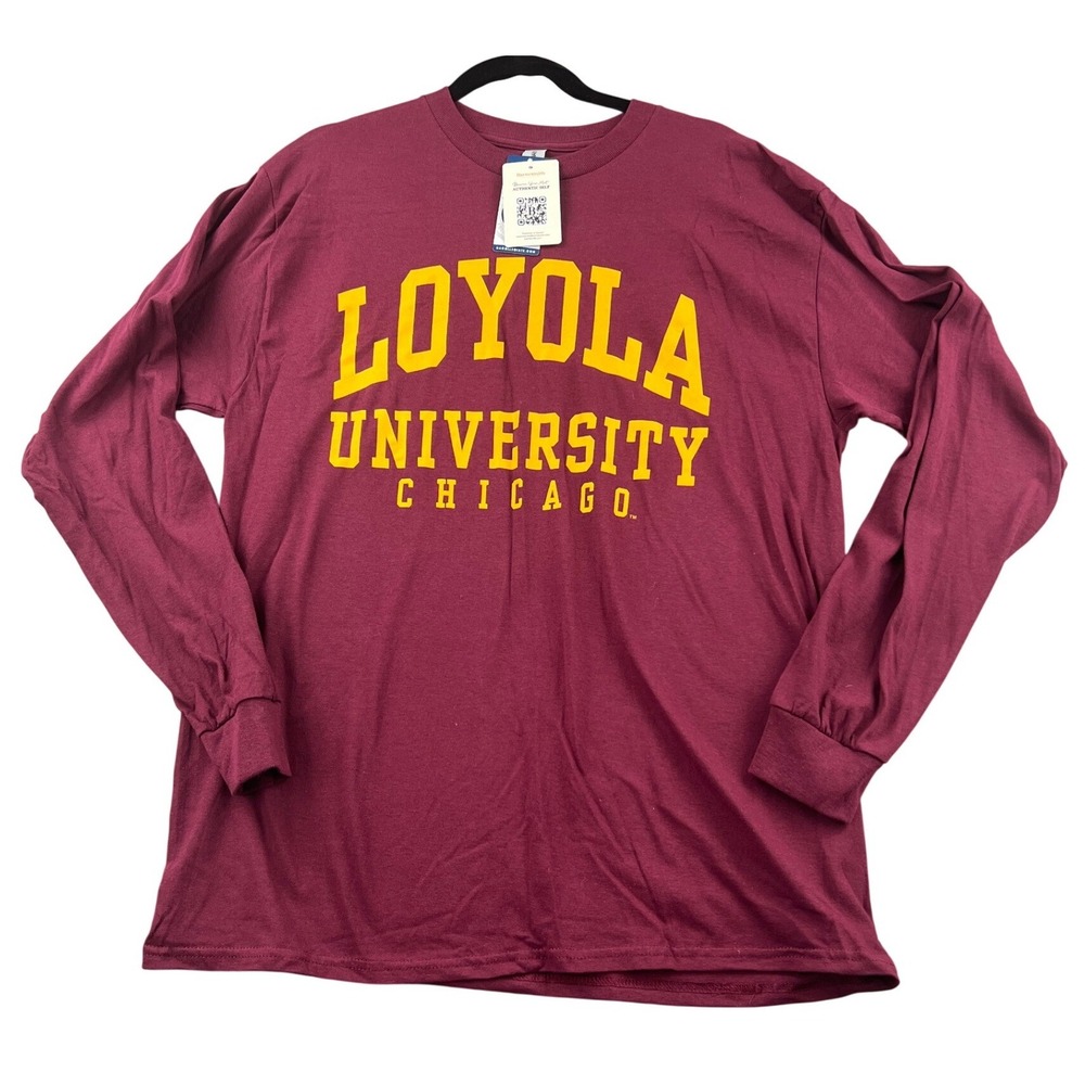 New Agenda Loyola University Chicago Long Sleeve T-Shirt Maroon Mens Large NWT